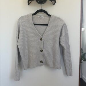 Madewell Light Gray Ribbed Cardigan